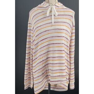 Market & Spruce Stitch Fix hooded knit striped top Sz Large office church casual